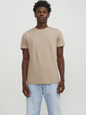 Jack & Jones Beigefarbenes Basic-T-Shirt für Herren Jack & Jones Organic