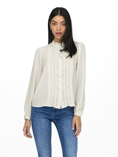 Jacqueline de Yong Cremefarbenes JDY Ellis Damen-Shirt