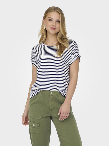 ONLY Blau-weiß gestreiftes Damen-T-Shirt ONLY Moster