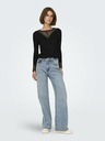 Jacqueline de Yong Schwarzes Damen T-Shirt mit Spitze JDY Roxy