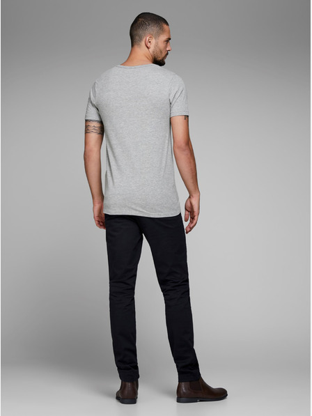 Jack & Jones Hellgrau gestreiftes Jack & Jones Basic-T-Shirt