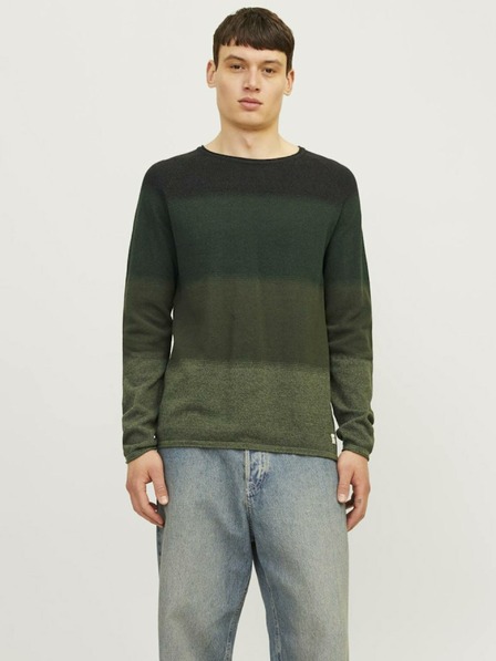 Jack & Jones Grüner Herren Jack & Jones JJEHILL gestreifter Pullover