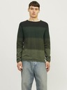 Jack & Jones Grüner Herren Jack & Jones JJEHILL gestreifter Pullover
