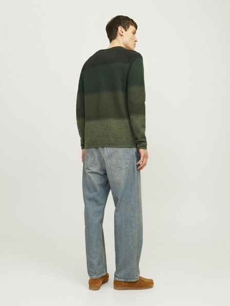 Jack & Jones Grüner Herren Jack & Jones JJEHILL gestreifter Pullover