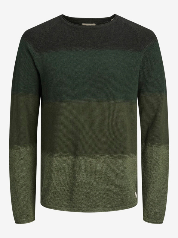 Jack & Jones Grüner Herren Jack & Jones JJEHILL gestreifter Pullover