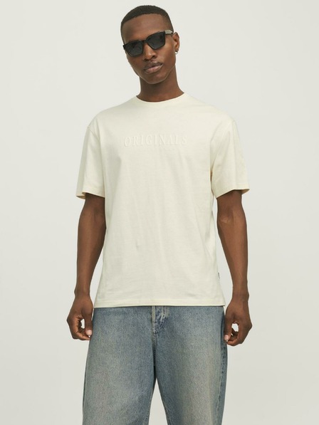 Jack & Jones Cremefarbenes Jack & Jones Frederiks T-Shirt für Männer JORFREDERIKSBERG