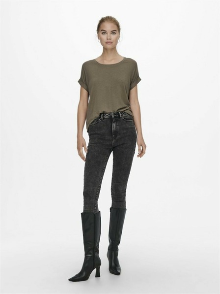 ONLY Braunes Damen-T-Shirt ONLY Moster