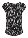 ONLY Beige und schwarz gemusterte Damenbluse ONLY Vic