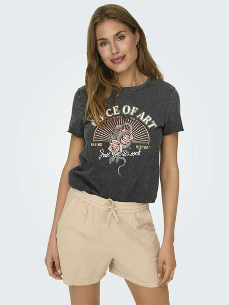 ONLY Schwarzes Damen-T-Shirt ONLY Lucy