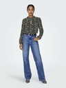 ONLY Beige und schwarz gemusterte Damenbluse ONLY Ditsy