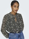 ONLY Beige und schwarz gemusterte Damenbluse ONLY Ditsy