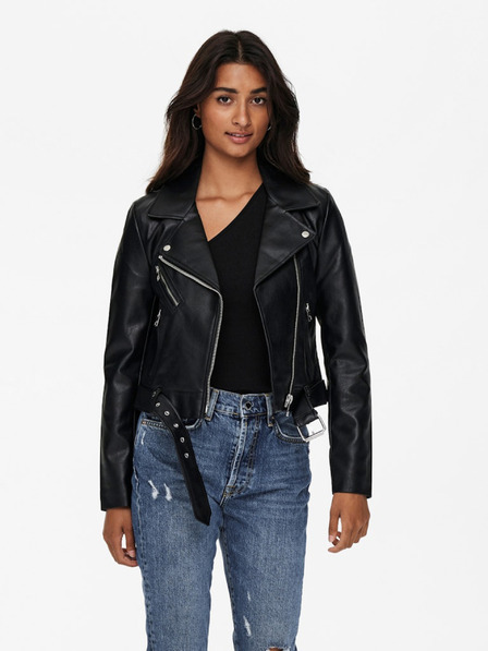 ONLY Schwarze Damen Lederjacke ONLY Vera