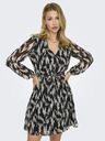 ONLY Beige-schwarzes gemustertes Damen-Kleid ONLY Cera