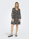 ONLY Beige-schwarzes gemustertes Damen-Kleid ONLY Cera