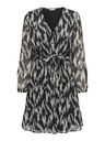 ONLY Beige-schwarzes gemustertes Damen-Kleid ONLY Cera