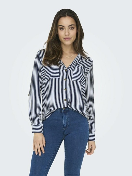 ONLY Weiß-blau gestreiftes Damenhemd ONLY Yasmin
