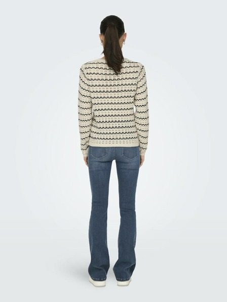 ONLY Cremefarbene gemusterte Damen-Strickjacke ONLY Asa