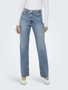 ONLY Blaue Straight-Fit-Jeans für Damen ONLY Riley