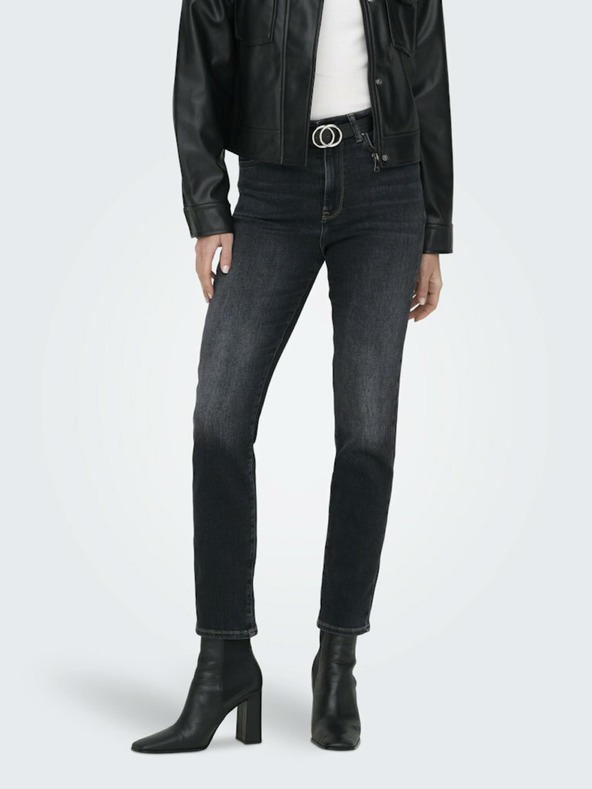 ONLY Schwarze Straight Fit Jeans für Damen ONLY Emily