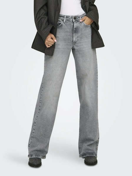 ONLY Hellgraue Damenjeans mit weiter Passform ONLY Juicy