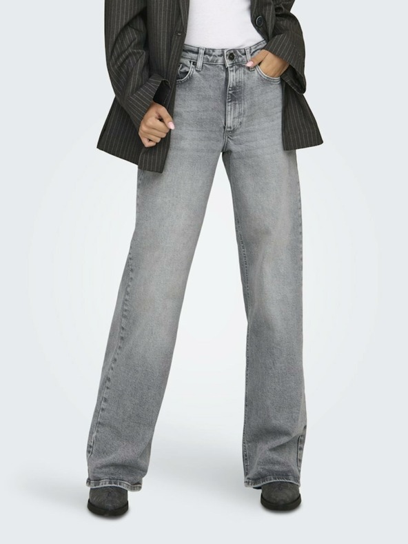 ONLY Hellgraue Damenjeans mit weiter Passform ONLY Juicy