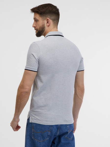 Jack & Jones Grau gestreiftes Poloshirt Jack & Jones Paulos