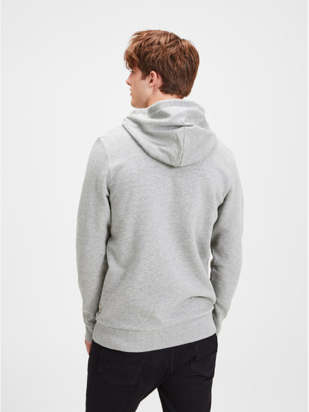 Jack & Jones Grau gestromter bedruckter Kapuzenpullover Jack & Jones