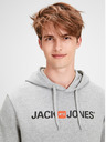 Jack & Jones Grau gestromter bedruckter Kapuzenpullover Jack & Jones
