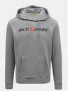Jack & Jones Grau gestromter bedruckter Kapuzenpullover Jack & Jones