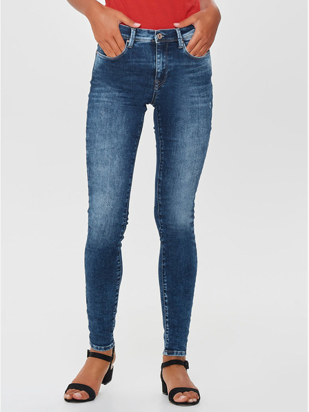 ONLY Blaue Skinny-Fit-Jeans mit Ripstop-Effekt ONLY
