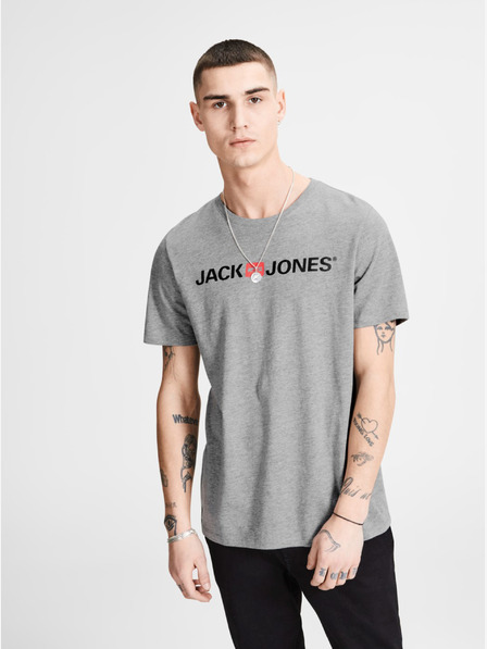 Jack & Jones Jack & Jones grau gestreiftes bedrucktes Poloshirt