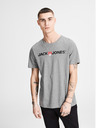 Jack & Jones Jack & Jones grau gestreiftes bedrucktes Poloshirt
