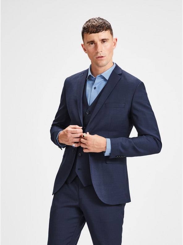 Jack & Jones Jack & Jones Laris dunkelblaue Anzugjacke aus Wollmischung