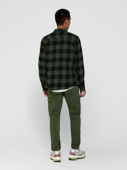 ONLY & SONS ONLY & SONS Gudmund Schwarz und Grün kariertes Hemd