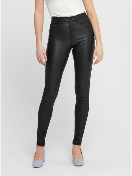 ONLY Schwarze Lederhose mit schmaler Passform ONLY Royal