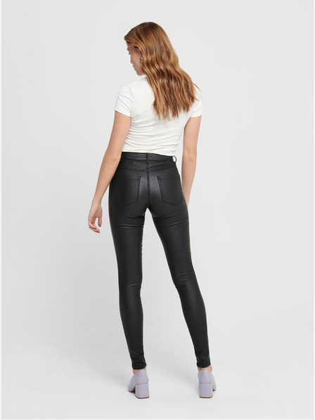ONLY Schwarze Lederhose mit schmaler Passform ONLY Royal