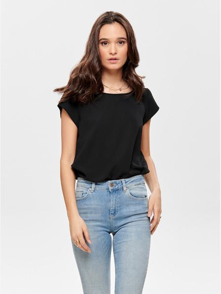 ONLY Schwarze Bluse mit Rückenreißverschluss ONLY Vic