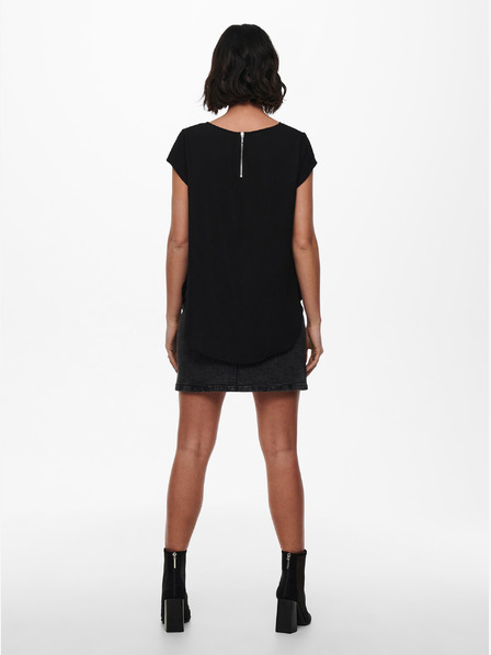 ONLY Schwarze Bluse mit Rückenreißverschluss ONLY Vic