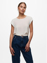 ONLY Cremefarbene Bluse mit Rückenreißverschluss ONLY Vic
