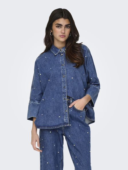 ONLY Blaues Damen-Denim-Shirt ONLY Grace