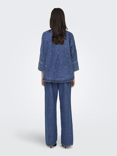 ONLY Blaues Damen-Denim-Shirt ONLY Grace