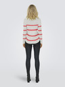 ONLY Orange-weiß gestreifter Damen-Pullover ONLY Geena