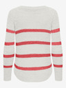 ONLY Orange-weiß gestreifter Damen-Pullover ONLY Geena