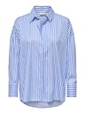 Jacqueline de Yong Weiß-blau gestreiftes JDY Damen-Shirt Vesper