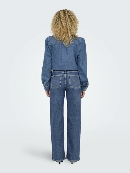 ONLY Blaue Damenjeans mit weitem Bein ONLY Juicy