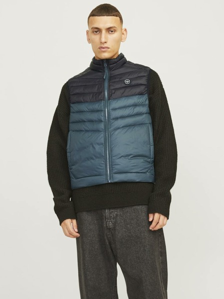Jack & Jones Schwarze und blaue Jack & Jones Steppweste für Herren