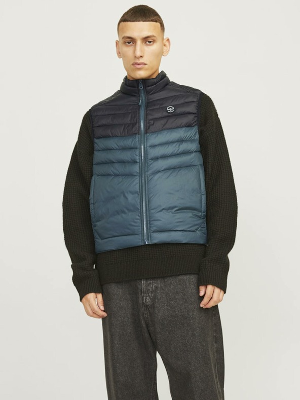 Jack & Jones Schwarze und blaue Jack & Jones Steppweste für Herren