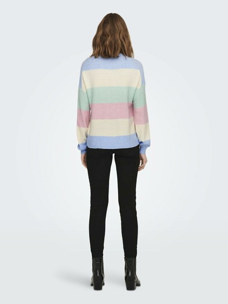 ONLY Rosa und blauer gestreifter Damenpullover von ONLY