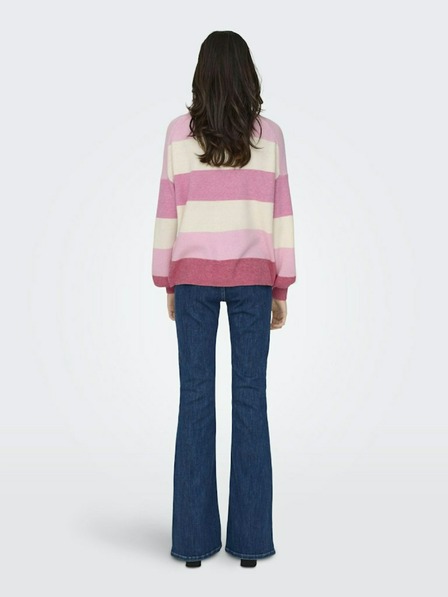 ONLY Rosa gestreifter Pullover für Frauen ONLY