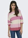 ONLY Rosa gestreifter Pullover für Frauen ONLY
